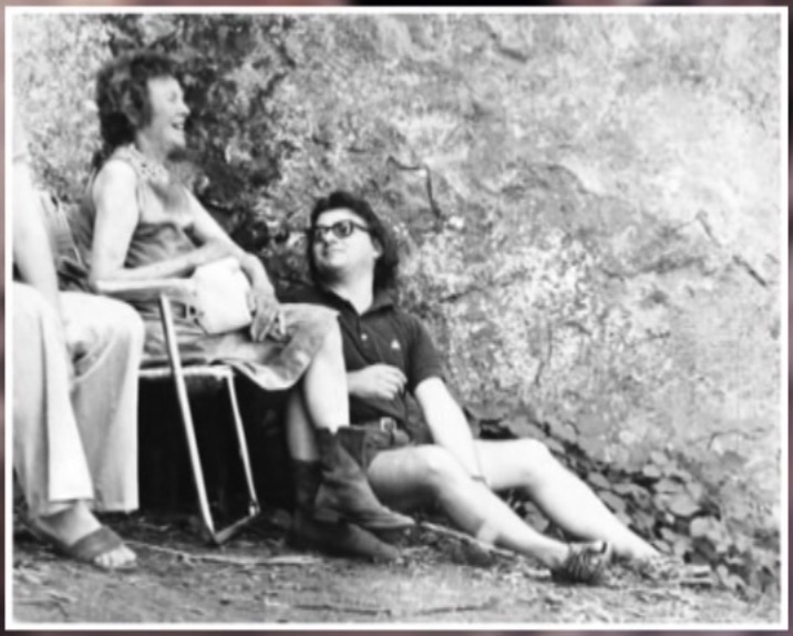 Joan Lindsay and Cliff Green on location at Hanging Rock